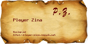 Pleyer Zina névjegykártya